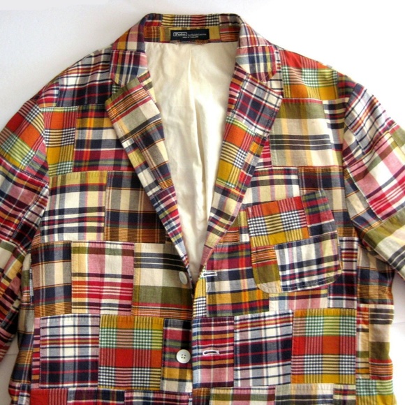 ralph lauren madras blazer